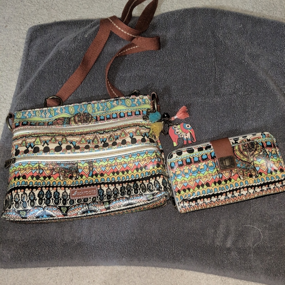 Sakroots Crossbody Bag and Wallet Set